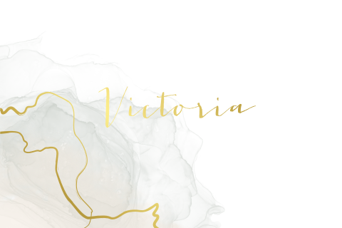 Naamkaartje goudfolie lijnen met waterverf vlek