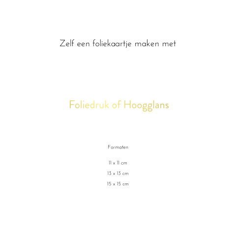 kaartje blanco enkel folie vierkant