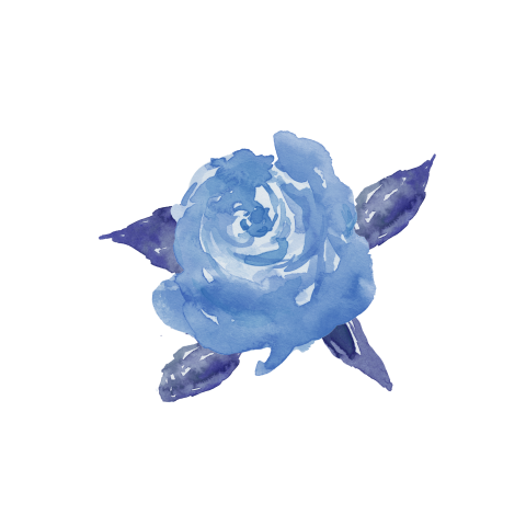 sluitzegel illustratie bloem roos blauw