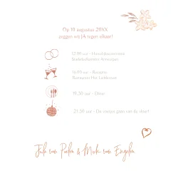 Botanische trouwkaart met eigen foto en lieve takjes