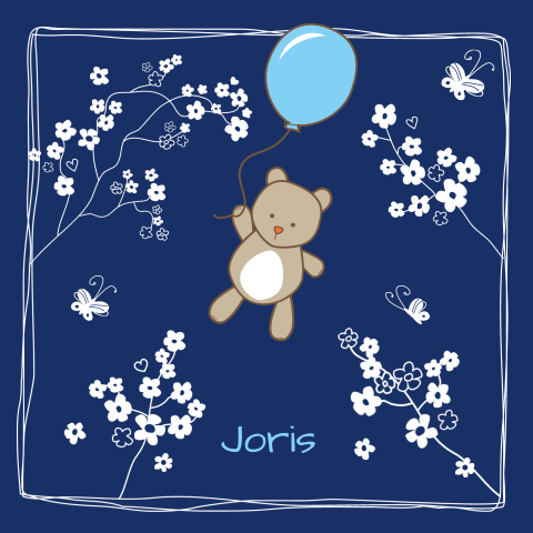 lief rouwkaartje voor baby en kind met beertje en ballon