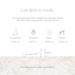 Stijlvolle trouwkaart met vintage patroon