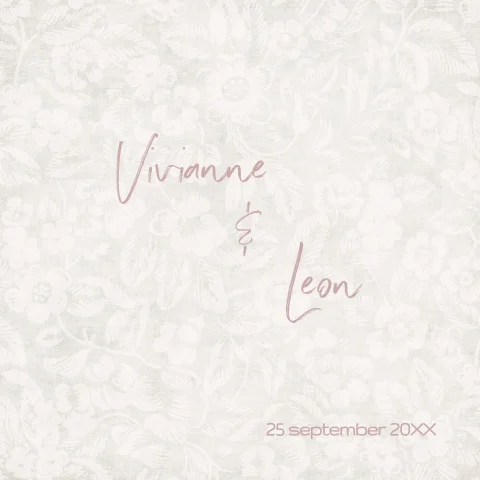Stijlvolle trouwkaart met vintage patroon