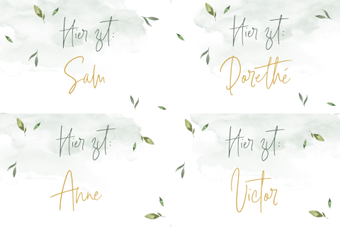 Naamkaartje langwerpig DIY (zelf lossnijden)