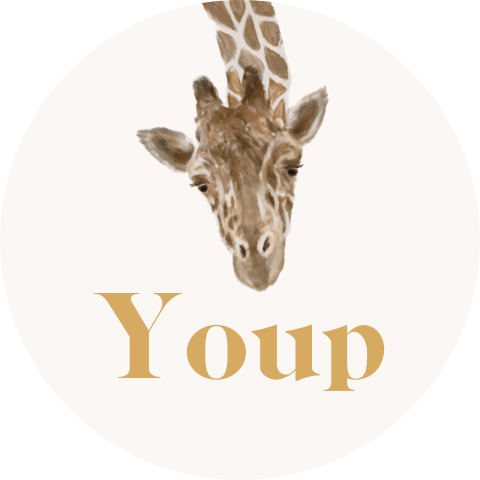 Toffe sluitsticker met de baby-naam en een giraf