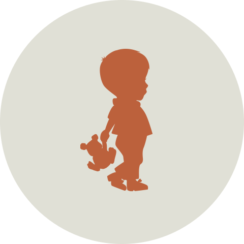 Sluitzegel silhouet jongen beertje