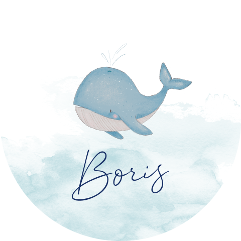Sluitzegel illustratie walvis en waterverf