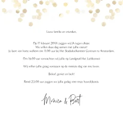 Foto trouwkaart met foto en confetti