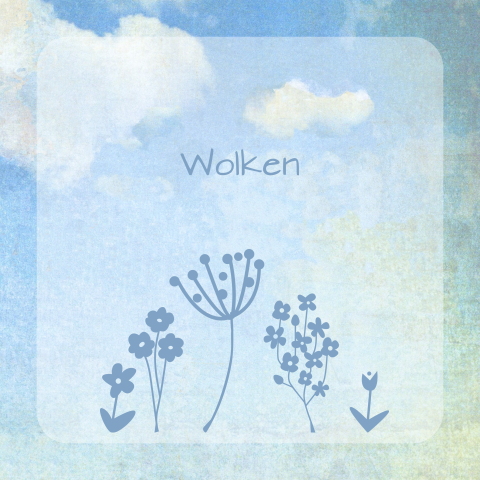 Mooi rouwkaartje voor kindje met lucht en bloemen