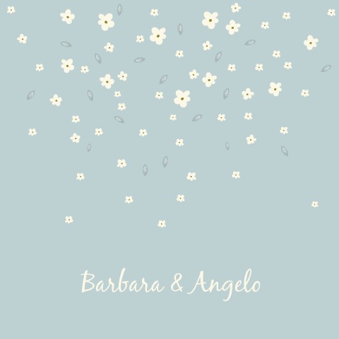 Gave trouwkaart met vintage bloemen om zelf te maken