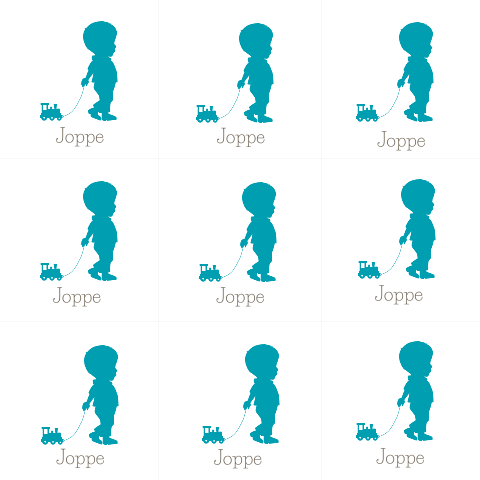 trendy doopsuikerkaartje met silhouette van jongetje