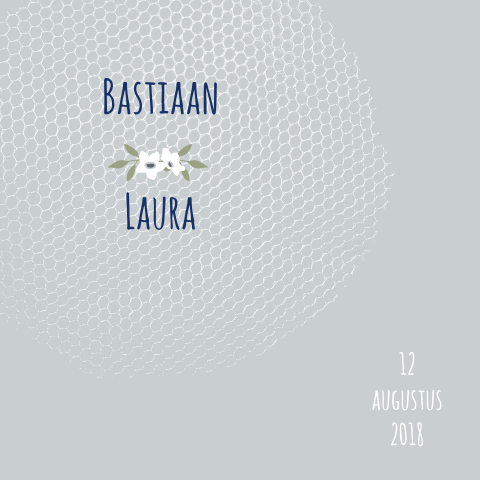 mooie trouwkaart met tule en lief bloemetje zelf maken