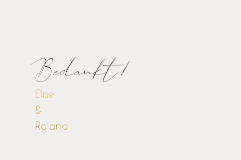 Bedankkaart modern met folie en ronde hoeken