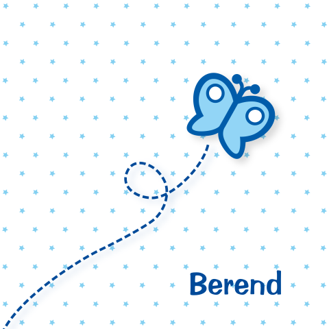 Stoer rouwkaartje voor baby en kind met vlindertjes en sterren
