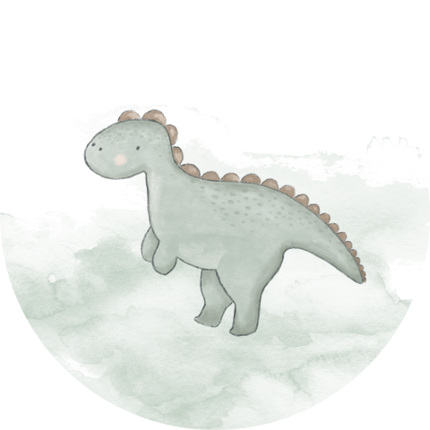 Sluitzegel dinosaurus planten waterverf