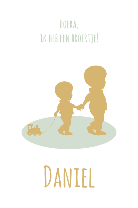 mooi silhouet geboortekaartje met broertjes