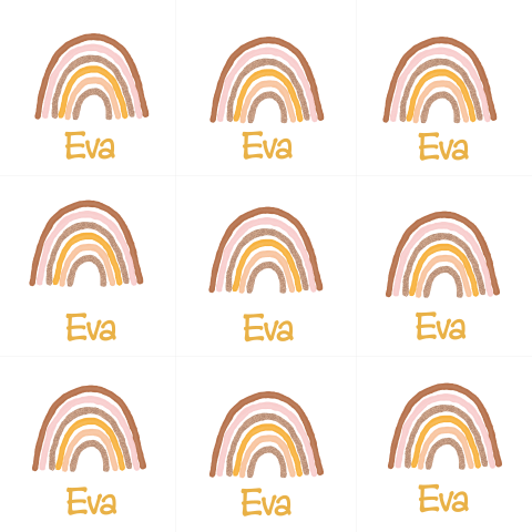 Diy label 9x met regenboog