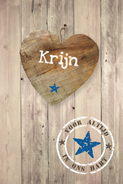 rouwkaartje voor baby en kind met sloophout