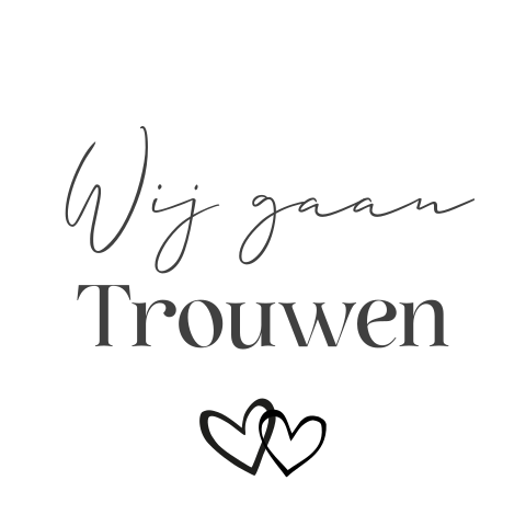 Labeltje rond wij gaan trouwen hartjes 16x