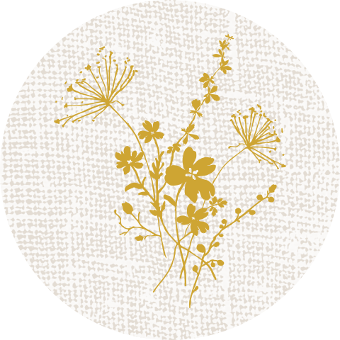 sluitstickers met silhouet bloemen op linnen structuur