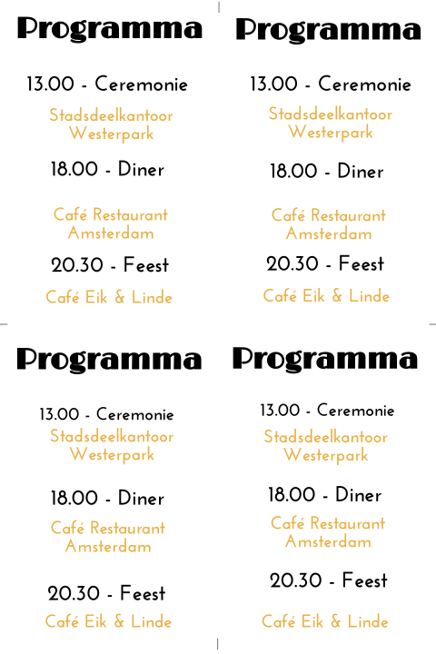 Mooie diy kaart daggast trouwfeest zelf uitsnijden
