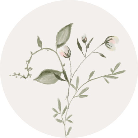 Sluitzegel illustratie bloem takjes trouwen