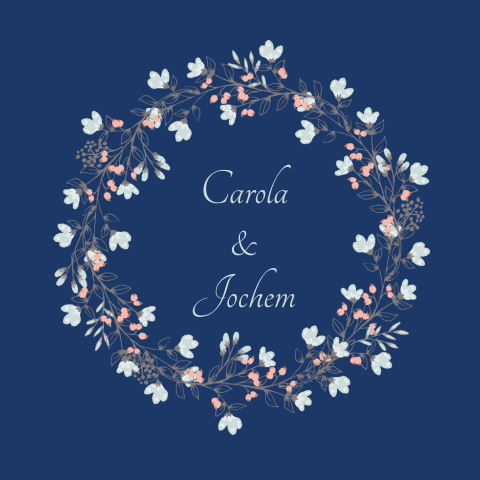 Lieve stijlvolle rsvp kaart met bloemen krans