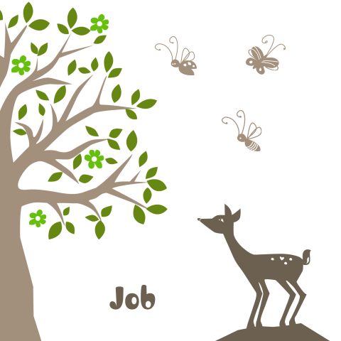 lief geboortekaartje Job met hertje en boom zelf maken