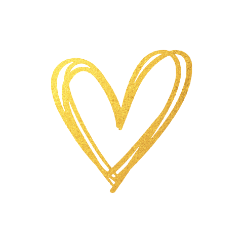 Sluitzegel goud kleurig hartje in lijnen