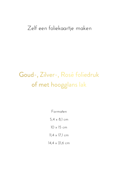 Kaart blanco enkel staand folie