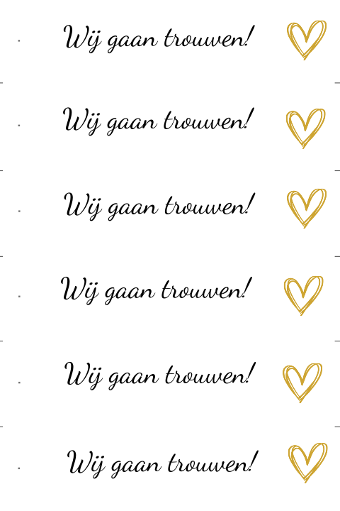 DIY kaart enkel om zelf trouw labels te maken