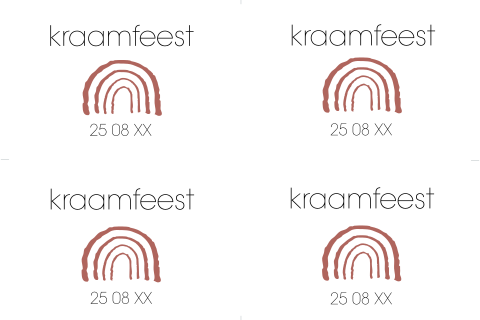 DIY kraamfeest kaartje met regenboog zelf snijden