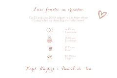 Mooie trouwkaart met initialen van bloemen