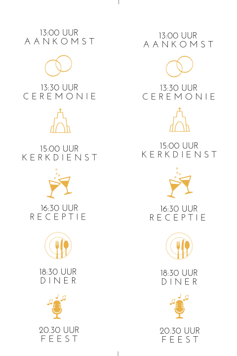DIY twee labels trouw kaart dagprogramma