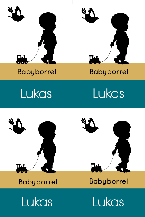 Mooie diy silhouet babyborrel kaart met jongetje zelf uitsnijden