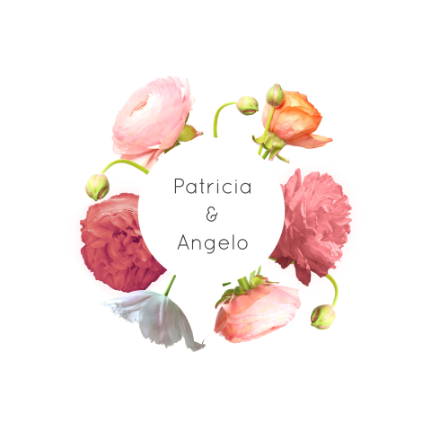 Mooie trouwkaart met prachtige bloemen ranonkel