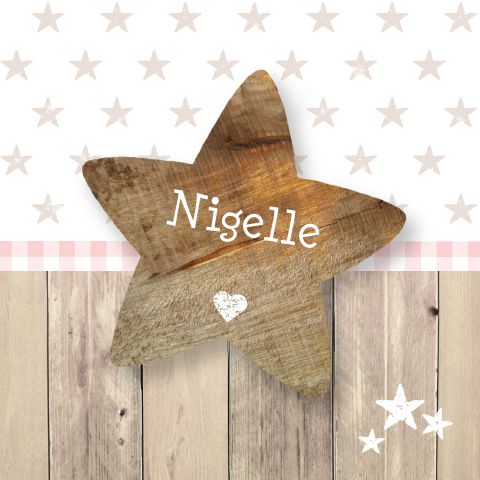 Mooie rouwkaart voor baby en kind met steigerhout sterren en stempels