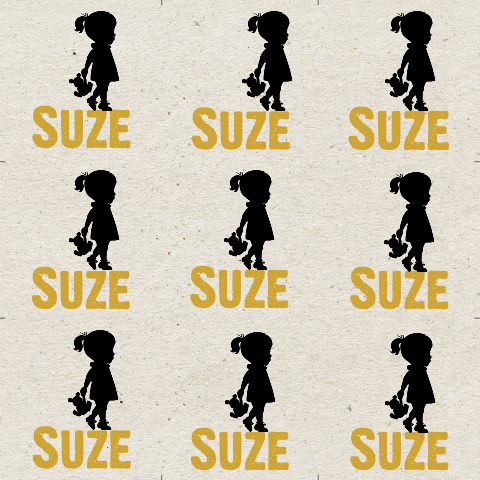 trendy doopsuikerkaartje met silhouette van meisje