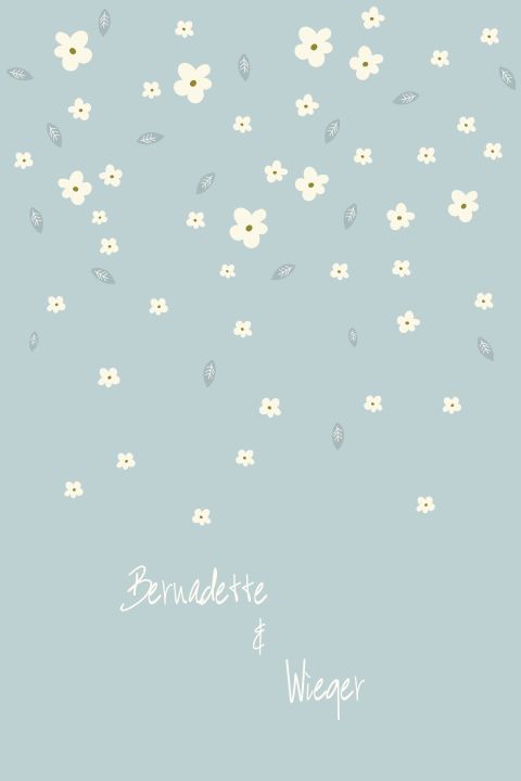 Mooie trouwkaart met lieve vintage bloemetjes