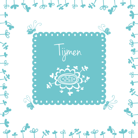Lieve knipsel geboortekaartjes Tijmen met plantjes, dieren zelf maken