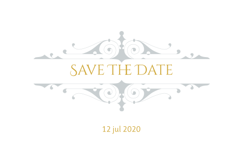 mooie liggende save-the-date-kaart met jugendstil details