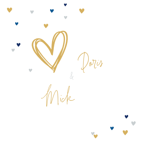 Save-the-Date kaart met hartjes