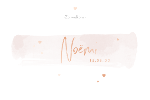 Waterverf babykaartje met folie en aquarel streep