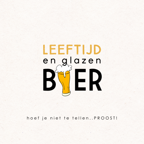 Grappige wenskaart voor verjaardag man met bier