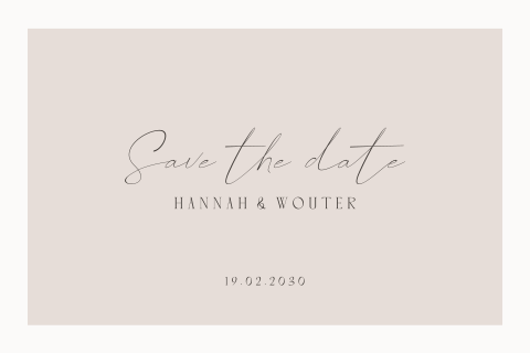 Save the date kaart winter bruiloft in neutrale kleuren