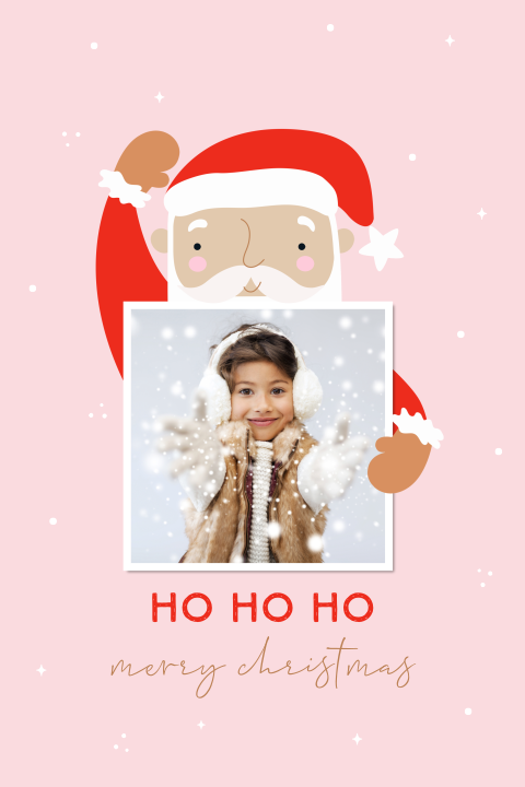 Vrolijke kerstkaart met foto en kerstman