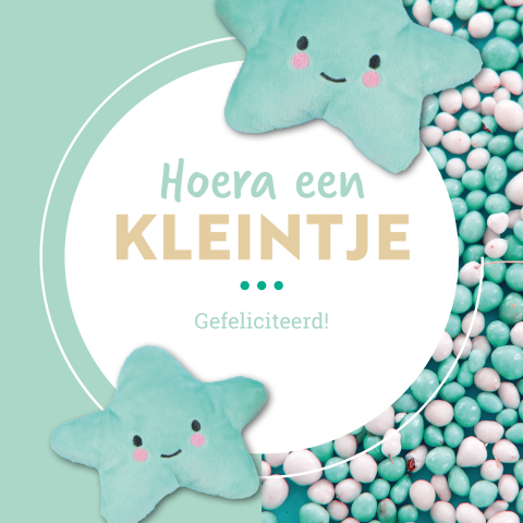 Wenskaart Hutten hoera een kleintje
