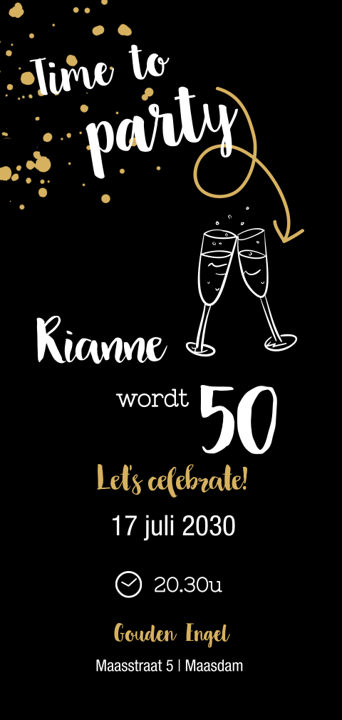Simpel en feestelijk design sarah vijftig
