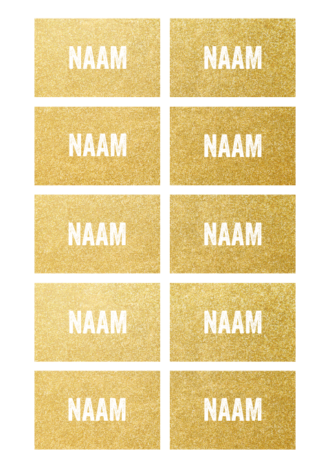 Gouden naamkaartjes verjaardag 50 jaar