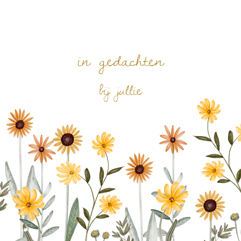 Condoleancekaart met zonnebloemen